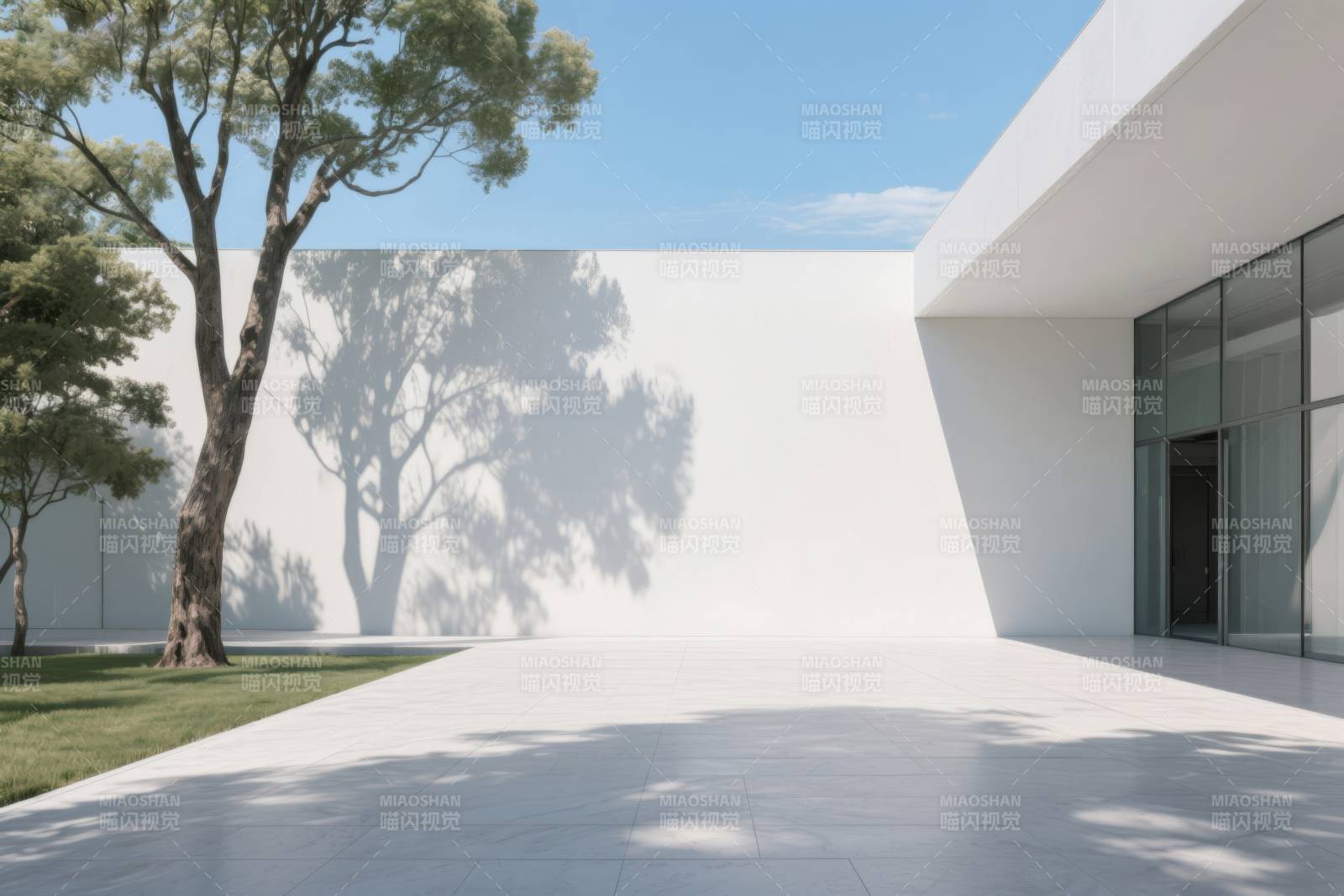 极简建筑与自然光影图片