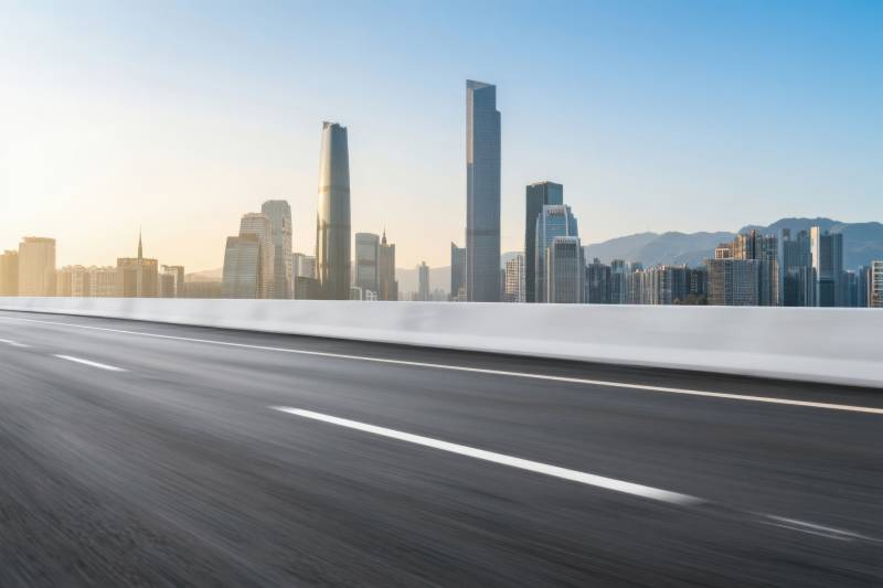 城市天际线与高架桥图片