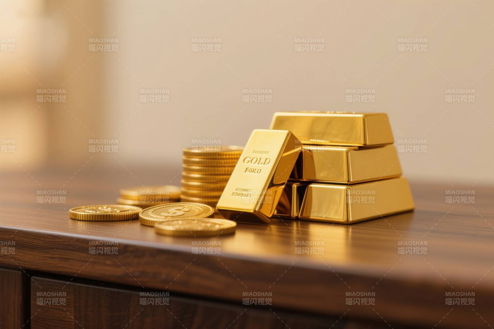 金条金币财富象征图片