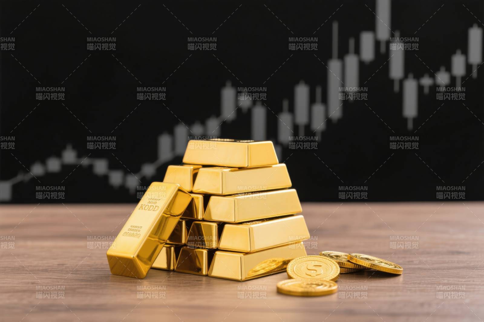 黄金金条与金融背景图片