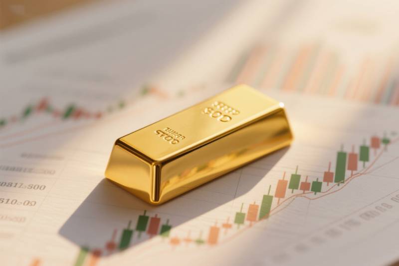 金条与股市K线图图片