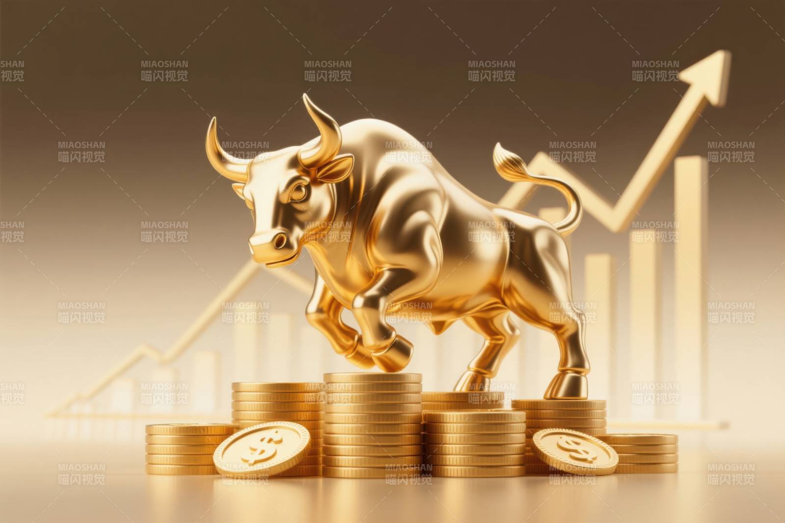 金色牛市股票上涨图片