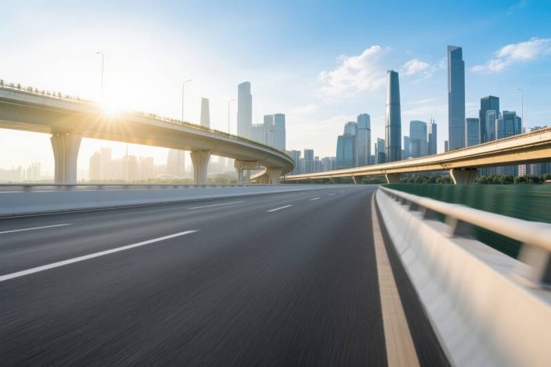 城市高架桥与现代建筑图片