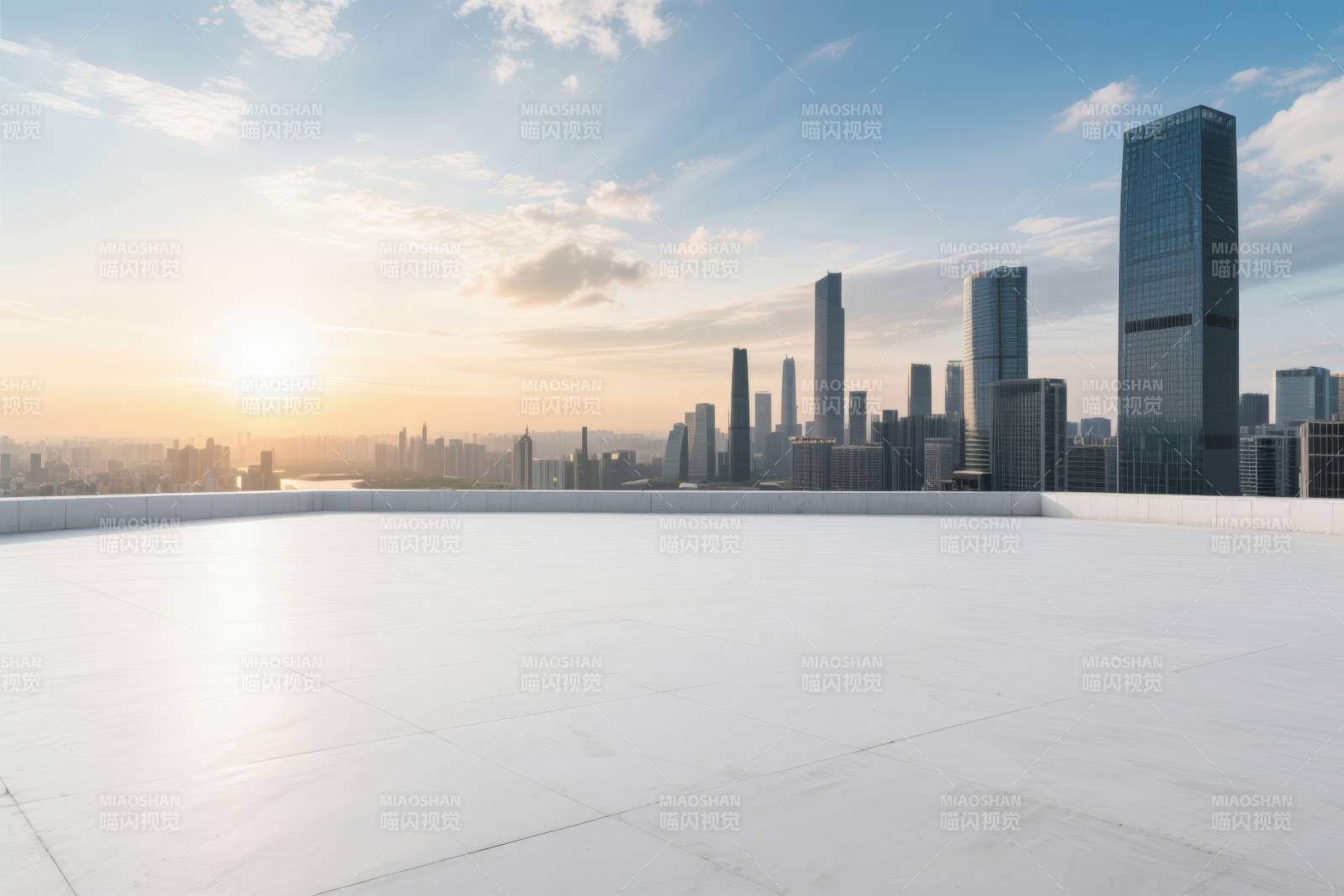 城市天际线日落景观图片