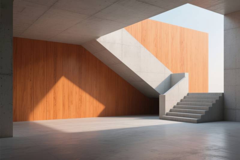 现代简约混凝土楼梯设计图片