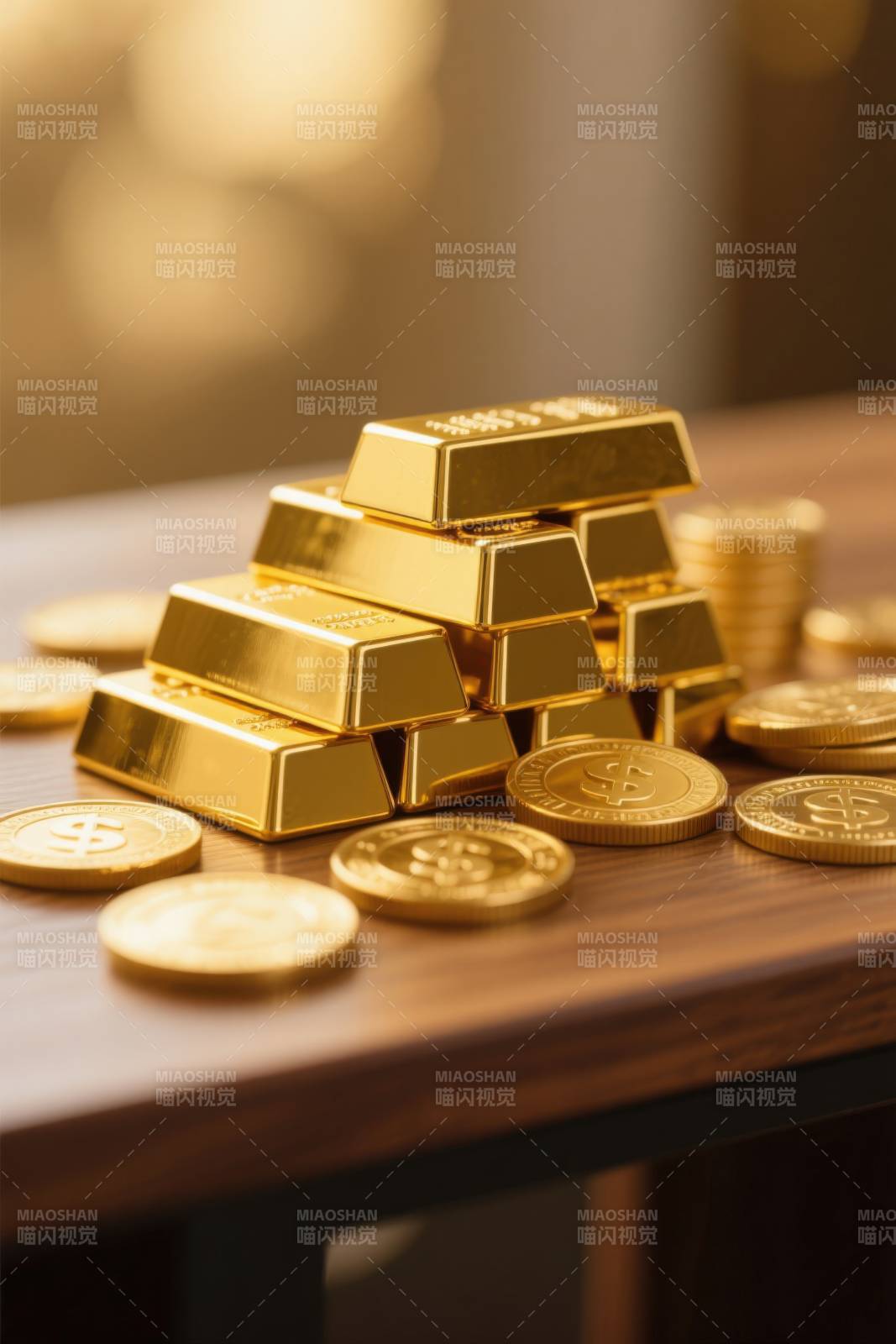 金条金币财富象征图片