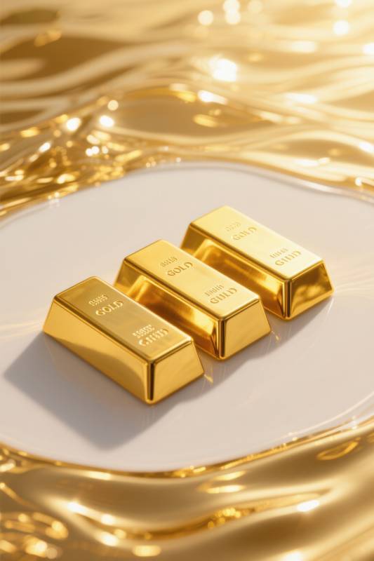 金条特写金色背景财富象征图片