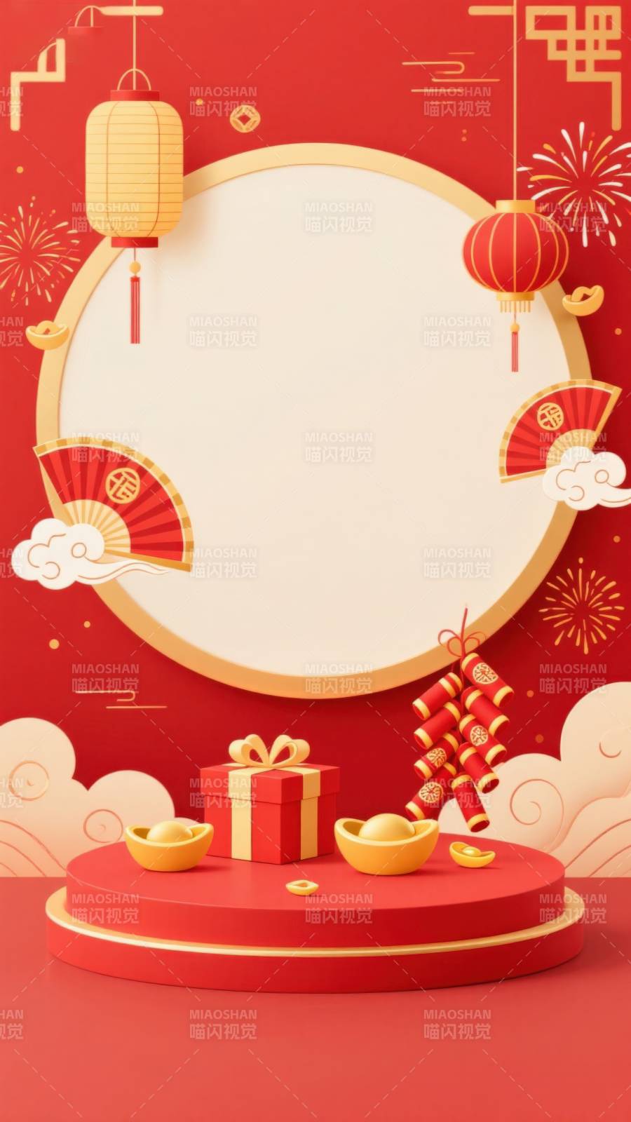 新年节日装饰红色背景图片