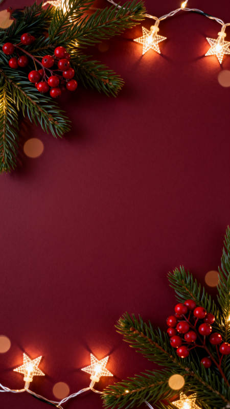 圣诞装饰红底星光图片