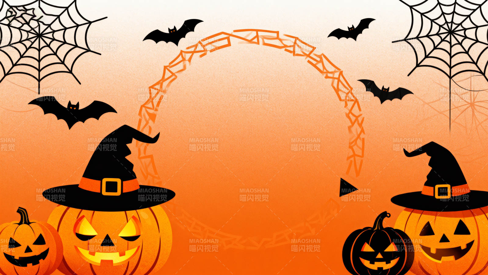 万圣节南瓜灯与蝙蝠图片