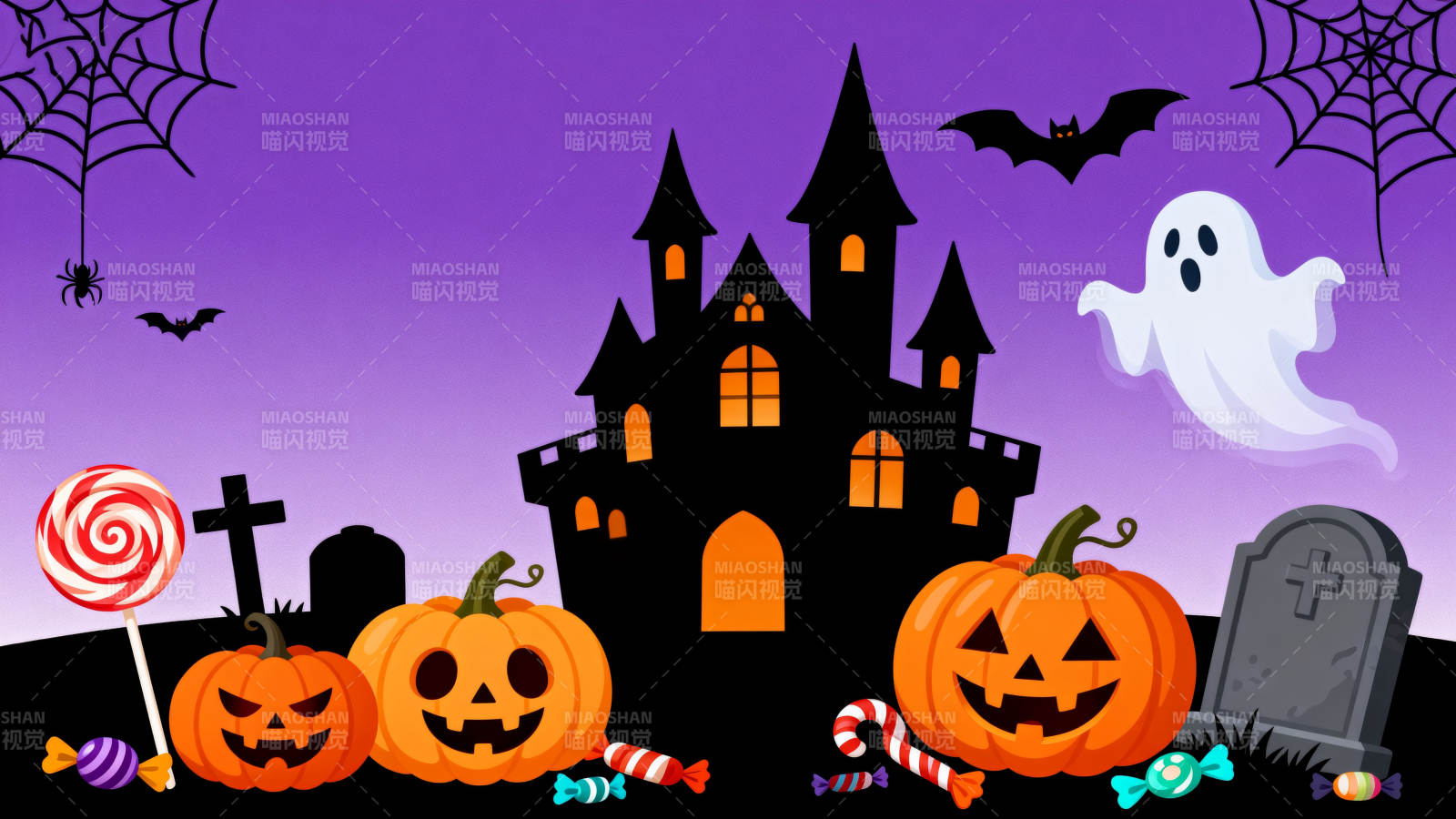 万圣节南瓜幽灵城堡图片