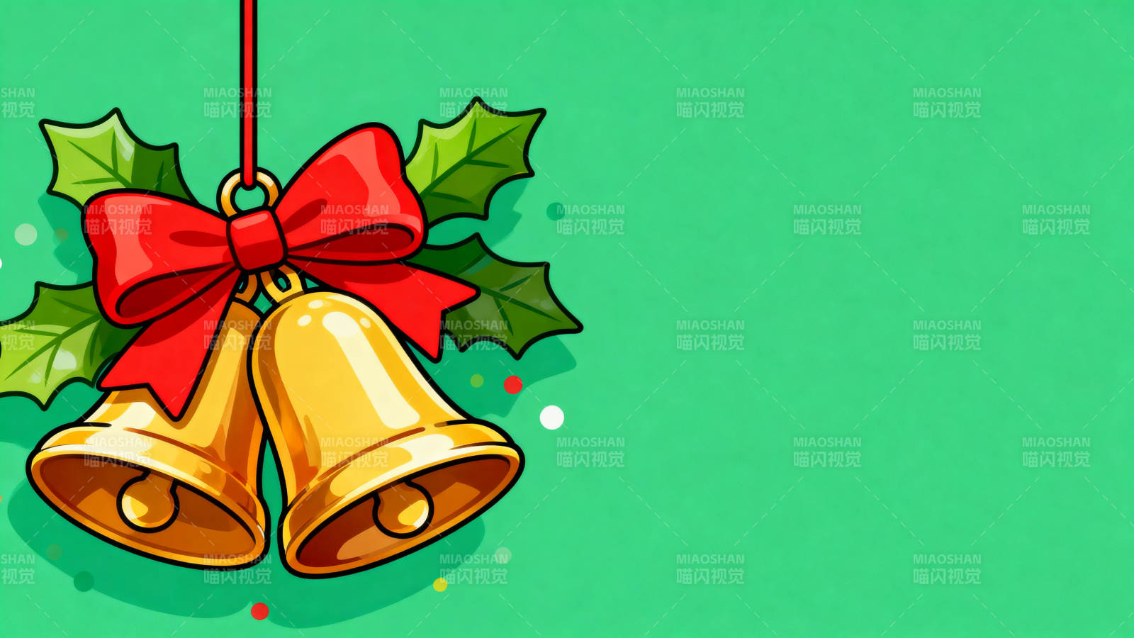 金色铃铛与圣诞装饰图片