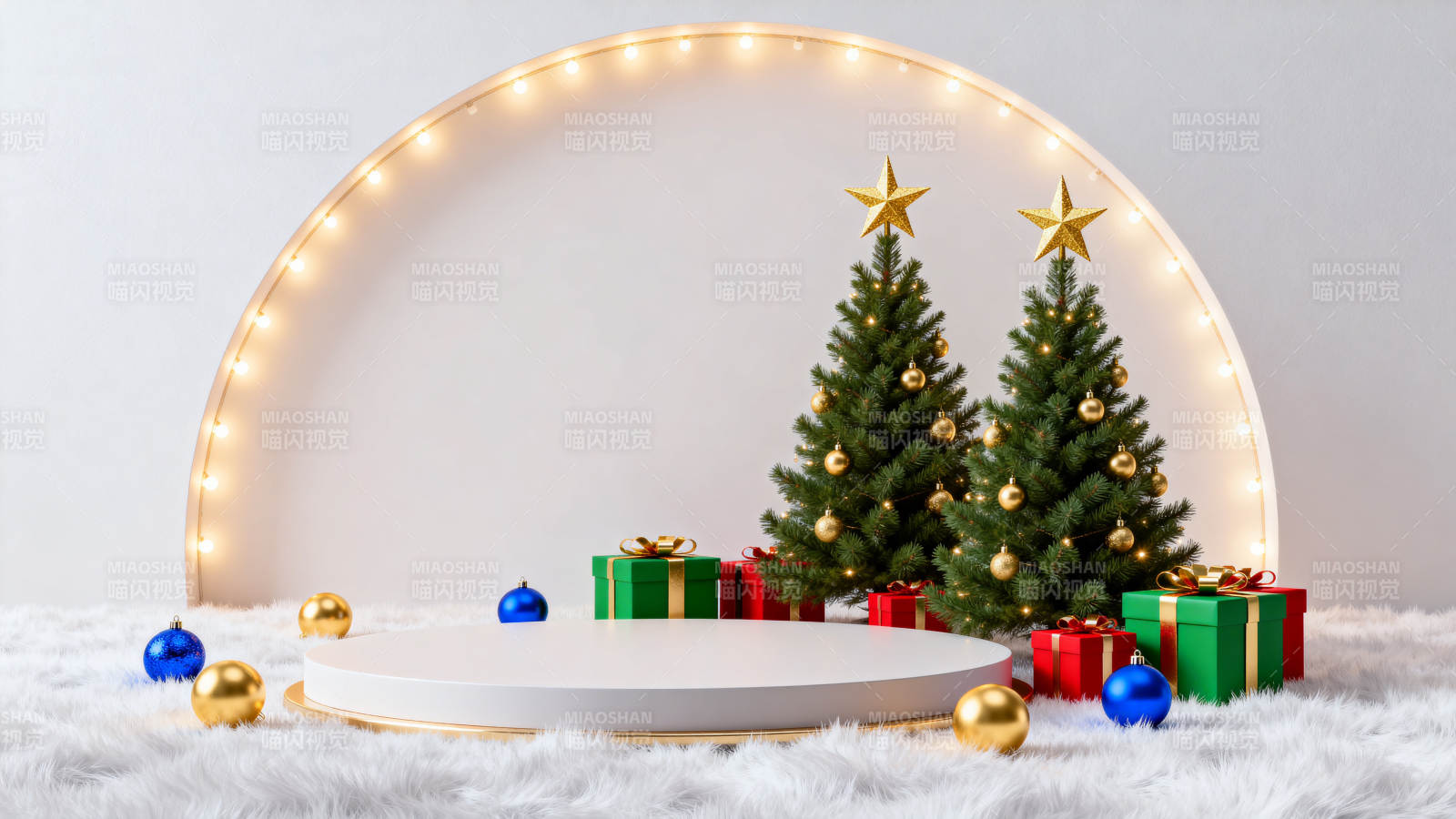 圣诞节日装饰与礼物展示图片