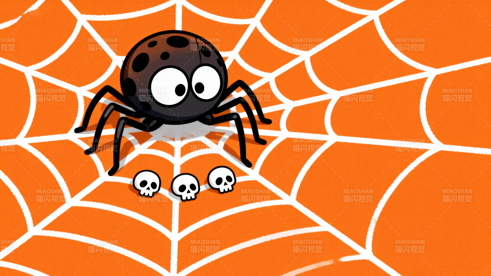 卡通蜘蛛与蜘蛛网图片