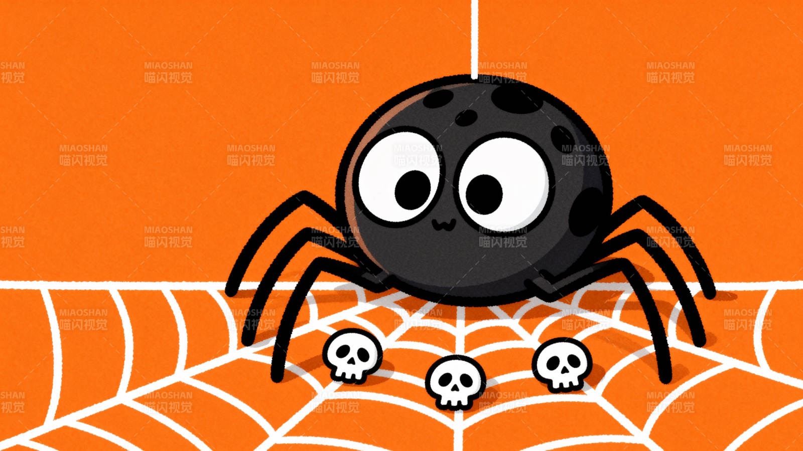 可爱蜘蛛与骷髅网图片