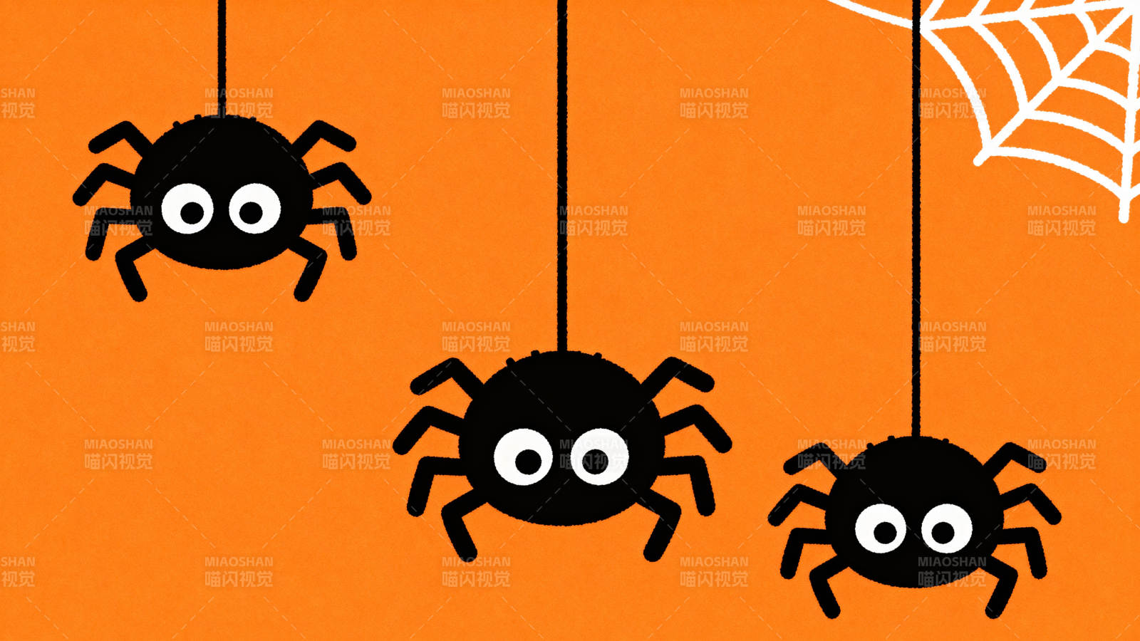 三只蜘蛛万圣节装饰图片