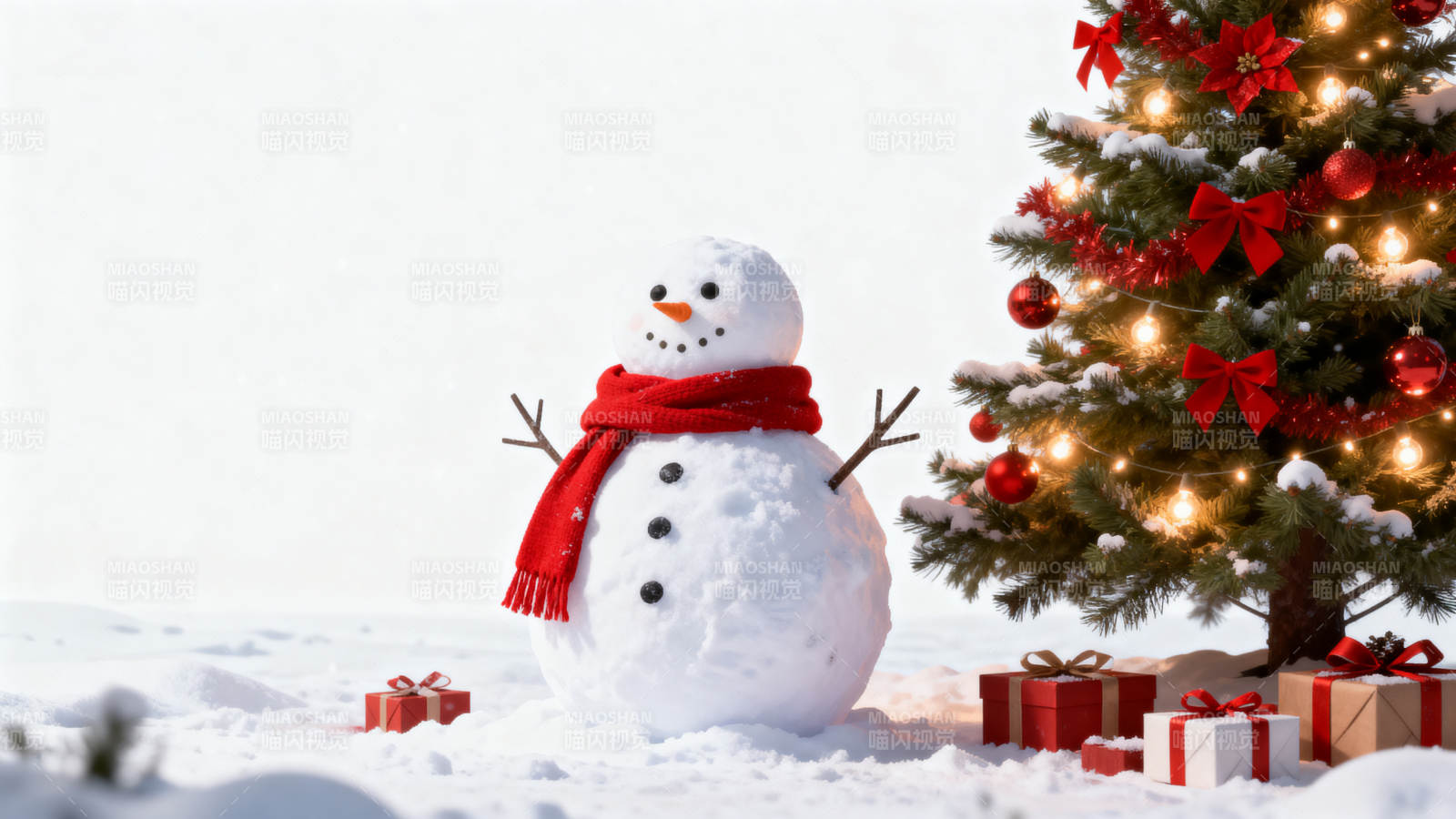 雪人圣诞树节日礼物图片