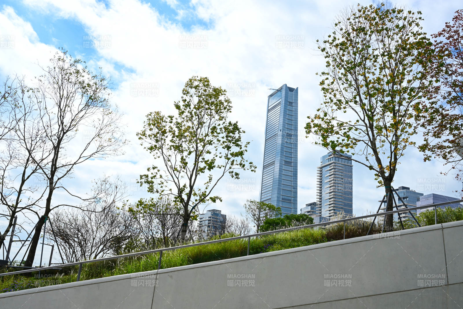 深圳文化广场现代建筑与自然景观图片