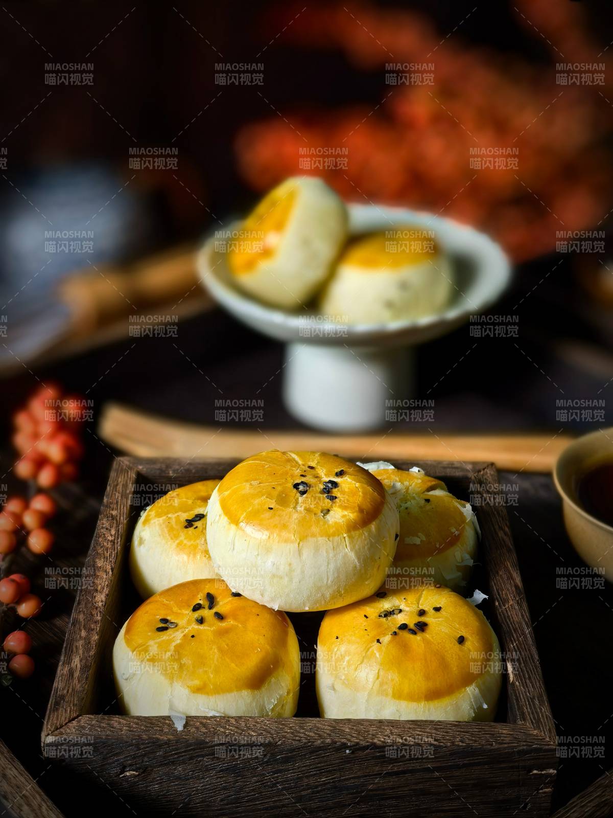 金黄蛋酥皮点心图片