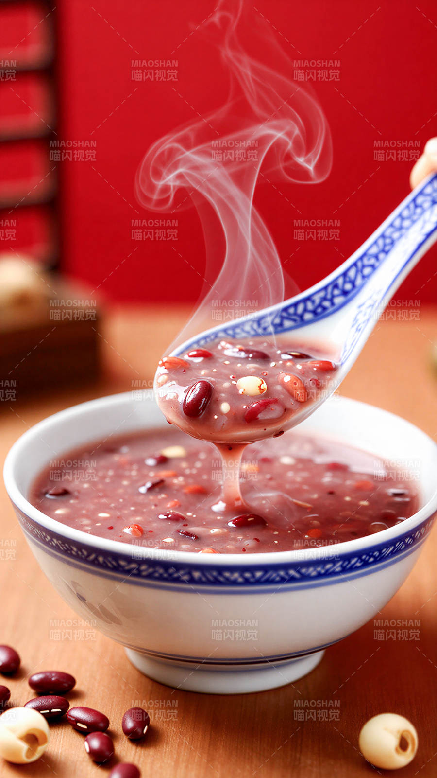 热腾腾的红豆粥图片