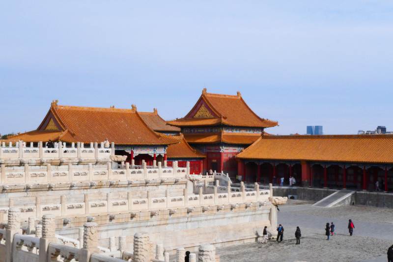 故宫金顶映蓝天图片