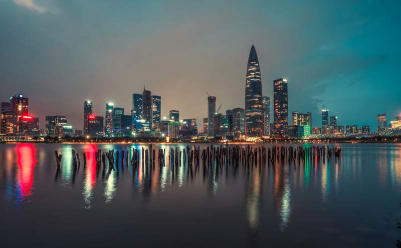 深圳湾人才公园建筑夜景图片