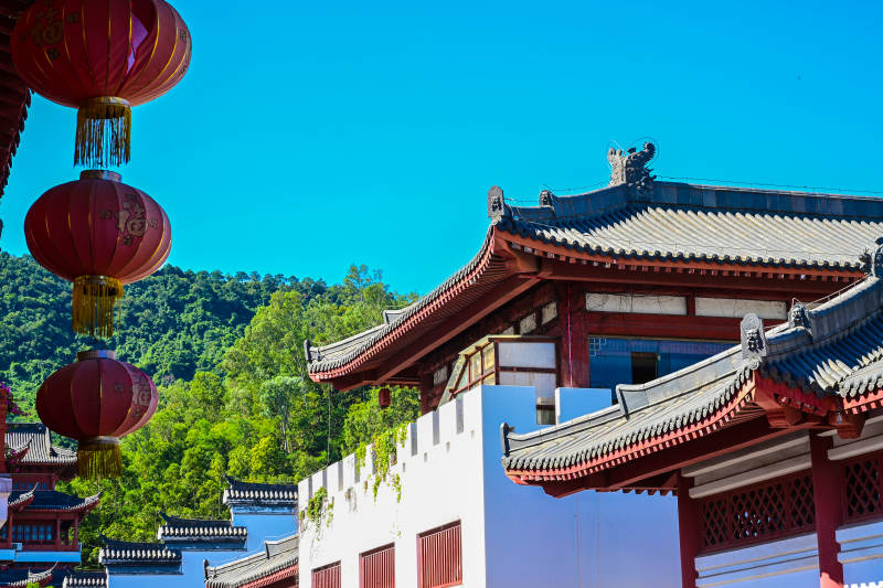 深圳文博宫古建筑景观特写图片