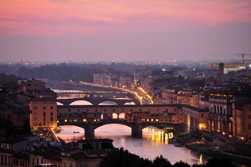 佛罗伦萨黄昏桥景图片