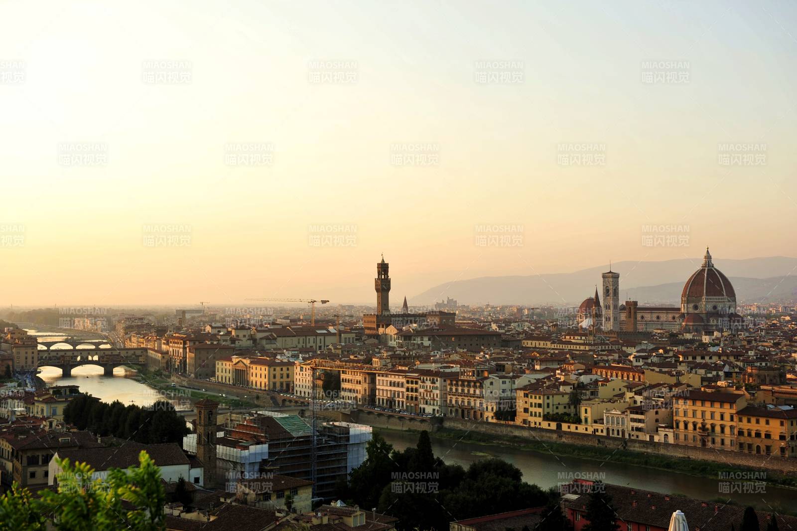 佛罗伦萨日落全景图片
