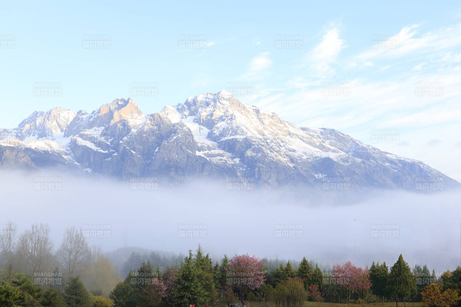 玉龙雪山云海春景图片
