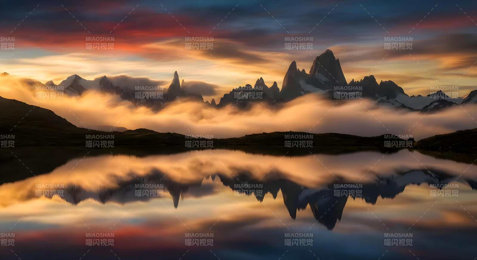 云海映山峰图片