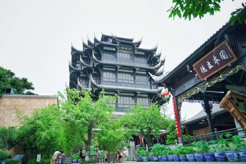 成都茶馆古建筑园林风光图片