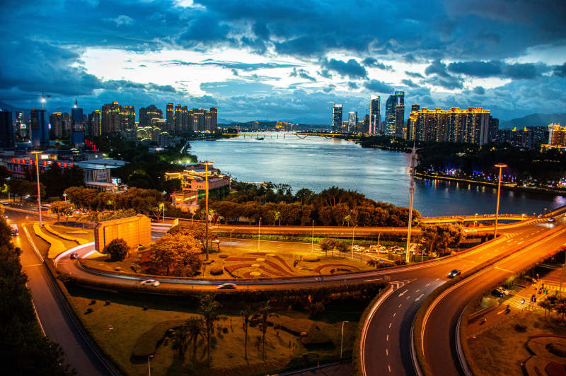 福州桥梁夜景图片