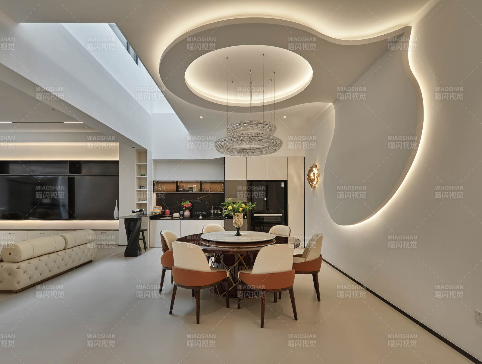 现代简约客厅餐厅图片