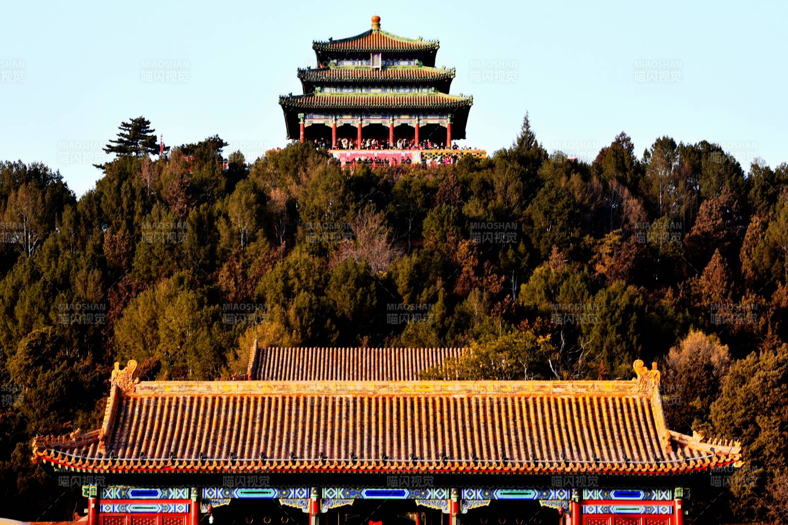 北京故宫御花园制高点万春亭图片