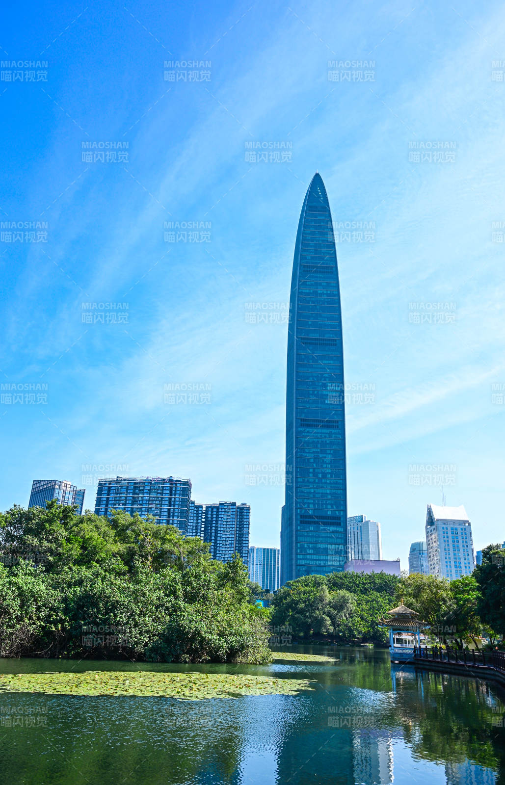 深圳地标建筑京基100大厦全景图片