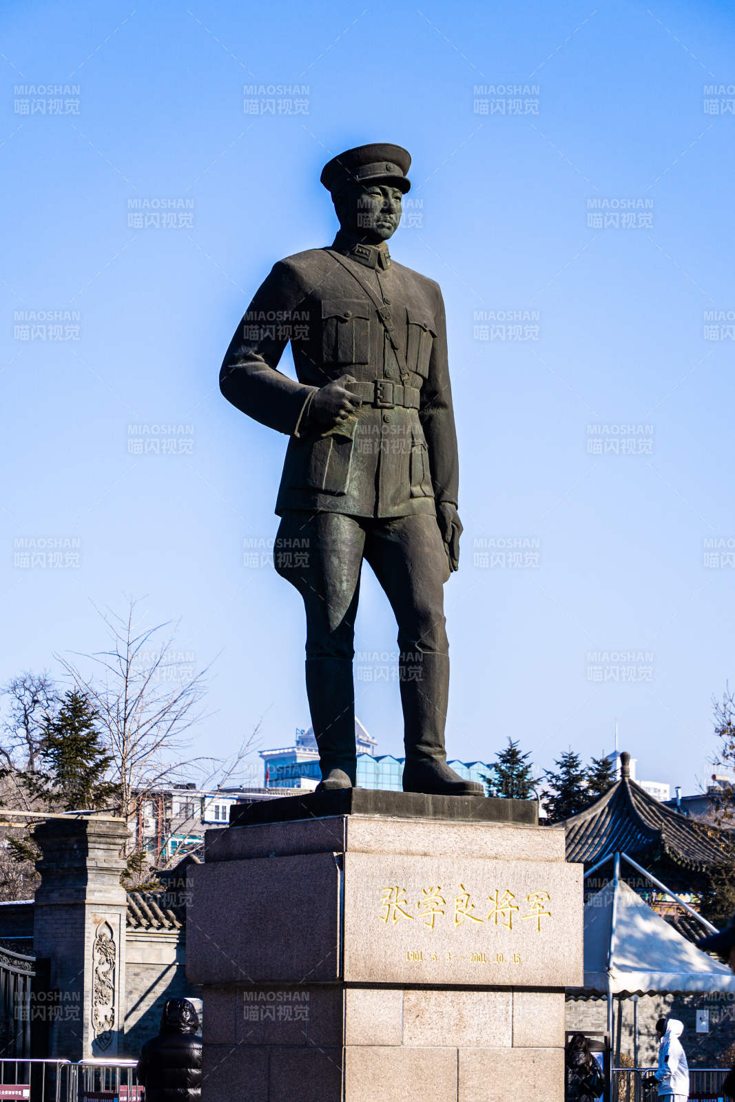 张学良将军雕像图片