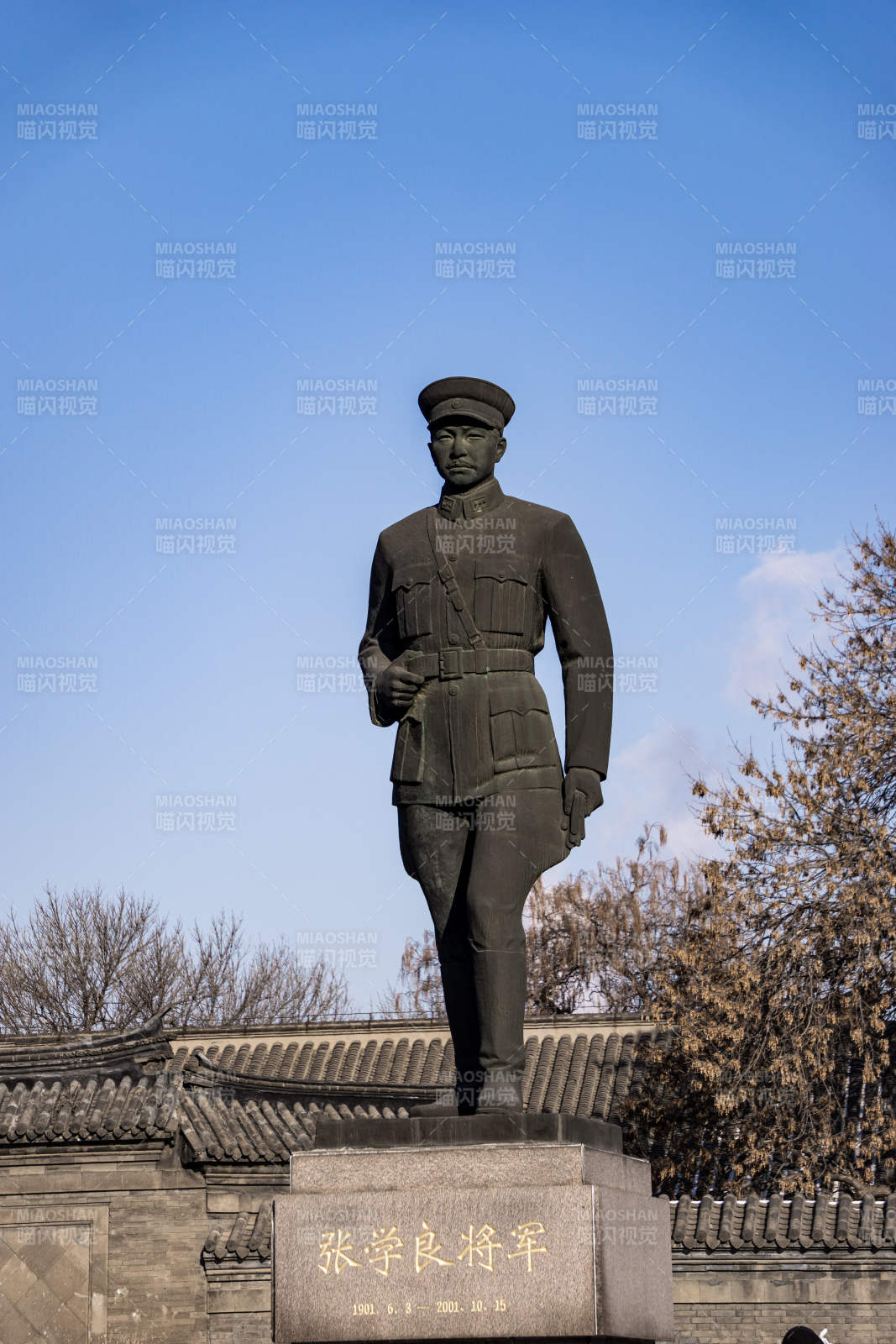 张学良将军雕像图片
