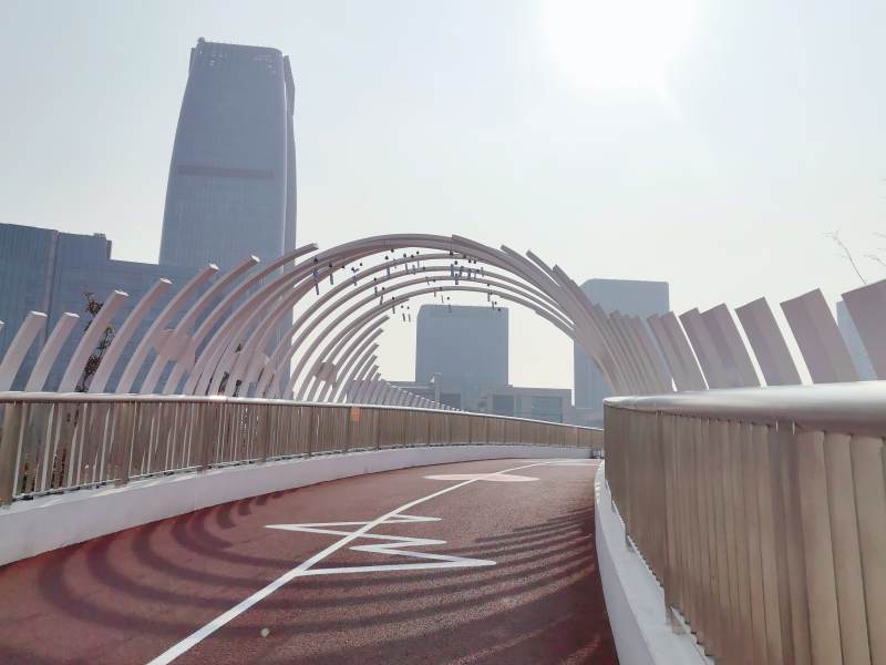 杭州东沙湖公园城市天桥风景图片