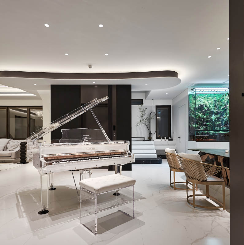 透明钢琴客厅图片