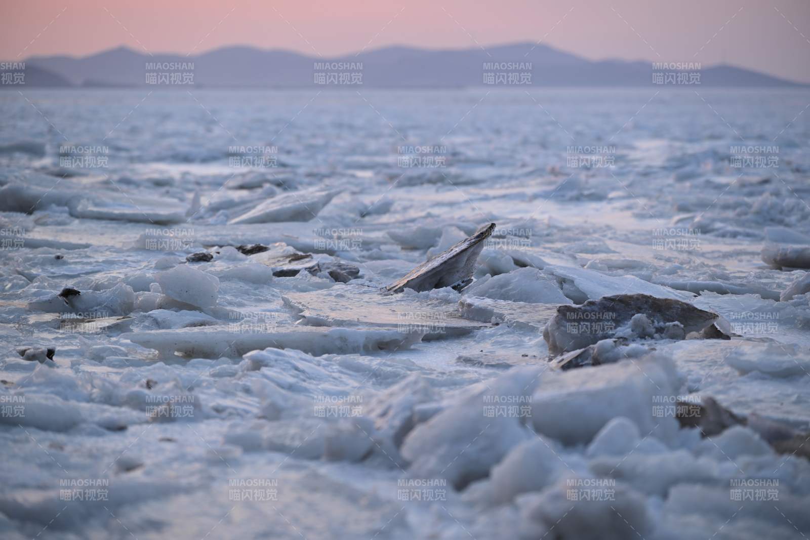 大连冰海晨曦图片