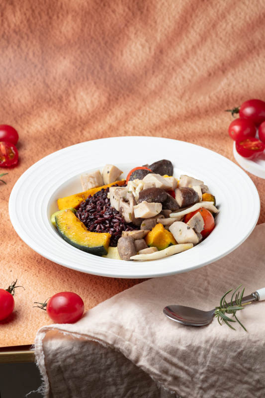 南瓜菌菇糙米饭图片