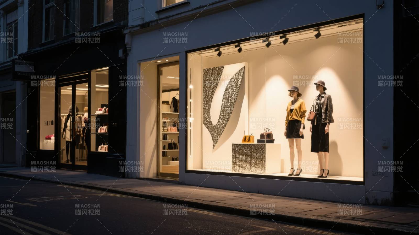 时尚橱窗夜景图片