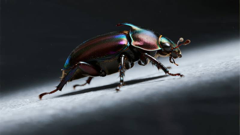 彩虹甲虫特写图片