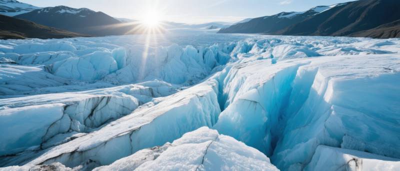 冰川日出美景图片