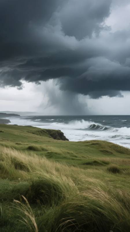 风暴来临前的海岸图片