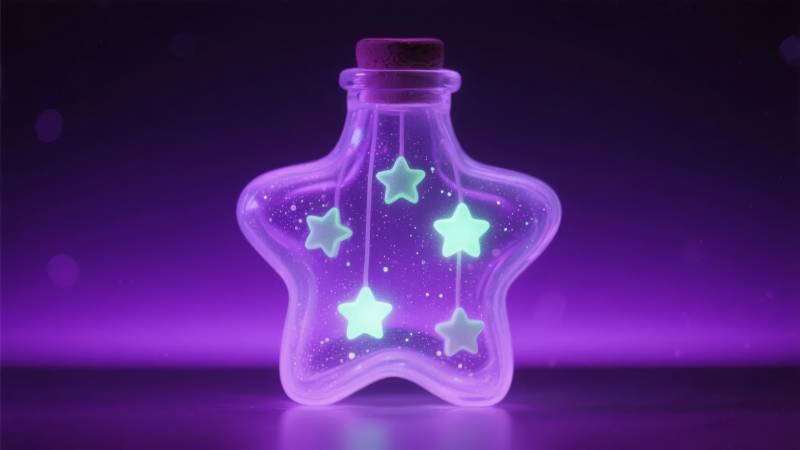 星形瓶中的发光星星图片