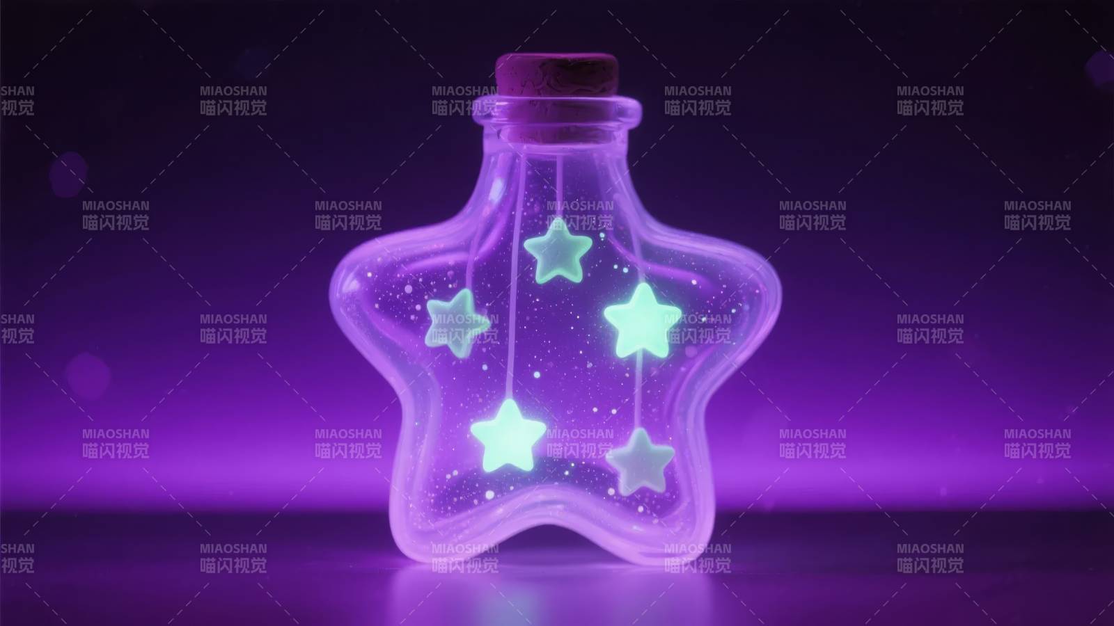 星形瓶中的发光星星图片