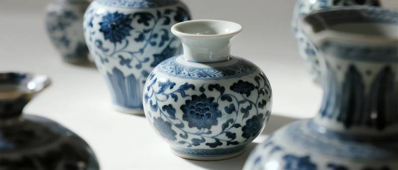 青花瓷瓶静谧之美图片