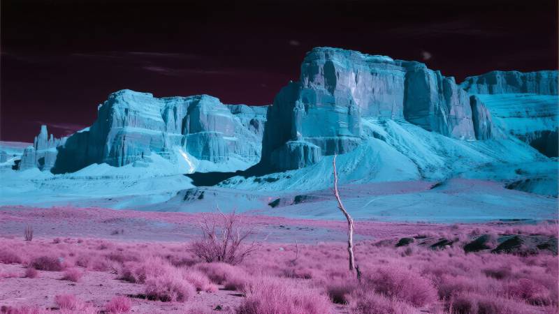 紫蓝荒漠奇景图片